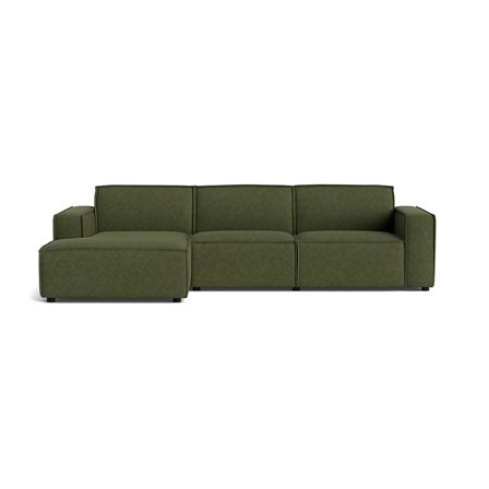 Lyon chaiselong sofa, venstrevendt - Aragon Grøn - 304x160x80cm - Komfortabel Sofa med stilfuldt design og chaiselong for ekstra afslapning