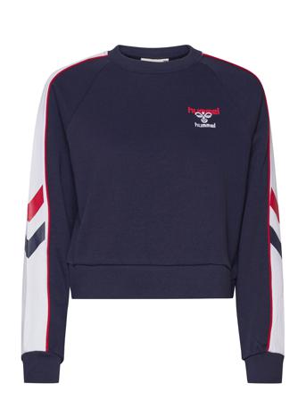 Hmlic Durban Woman Crop Sweatshirt Sweatshirt Trøje Blå Hummel