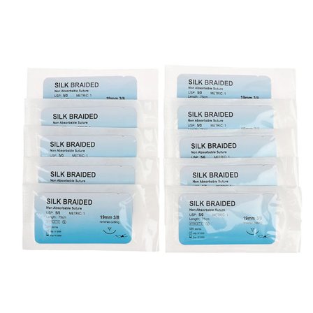 6/12 st 2/0 3/0 4/0 5/0 Polypropylen Monofilament Medicinsk Nål Nylon Sutur Tråd Träningsset