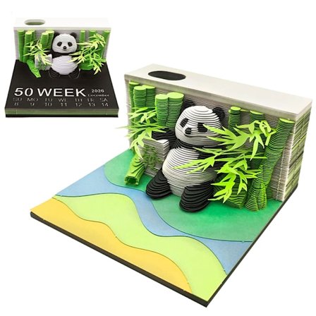 Tidstycke Kalender 2026 Skrivbordskalender 3D Riv-av Kalender Pa