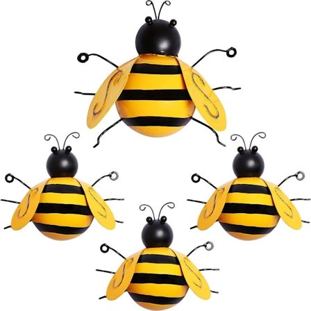 Metallbi veggdekorasjon, veggkunst for bier, utendørs hage KLB