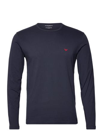 Crew Neck T-Shirt L/Sleeves T-Langærmet Skjorte Blå Emporio Armani