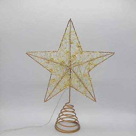 Julgransstjärna Batteridriven Toppstjärna Dekoration (Guld)