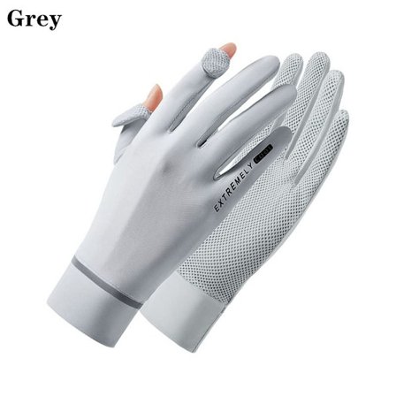 Ice Silk Gloves Anti-UV Handsker GRÅ