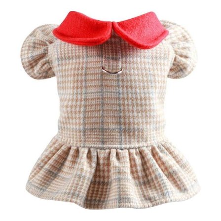 Bekväm Hundsele Klänning Bekväm Valp Flicka Kjol Vovve med D-ring för Promenad Hundkläder Kattkläder[HK]