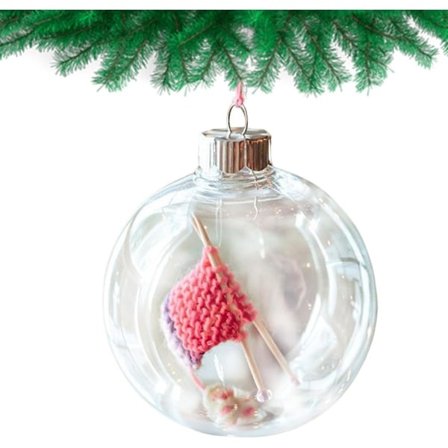 Strikkede julekugler - Strikkede og hæklede dekorative kugler med ophængsløkke - Vinterlige festlige vægdekorationer til hjemmet, A
