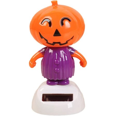 Lingjiong Halloween solardansande figurer Halloween solardriven leksak docka pumpa skelett solardansare leksaker bilinstrumentpanel dansare figurer 