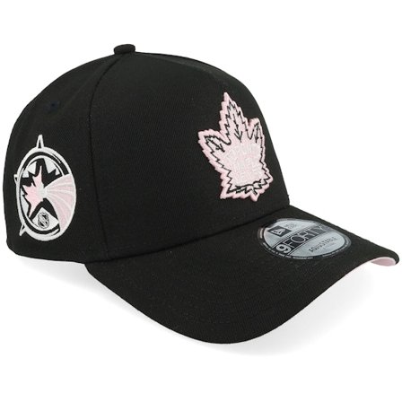 New Era - NHL Svart adjustable Keps - Toronto Maple Leafs 9FORTY Black/Pink A-frame Adjustable @ Hatstore
