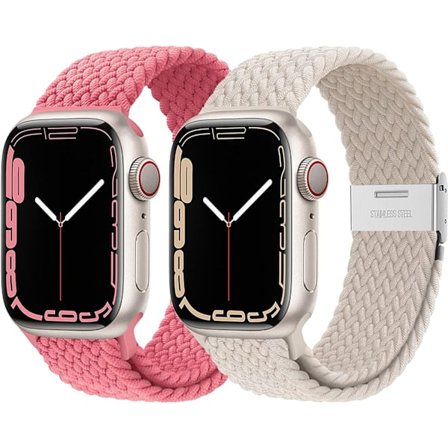 2 st flätade armband till Apple Watch serie 8/7 45mm 41mm 6 5 4 se