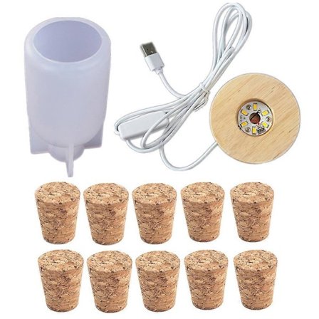 Flaske Cylindrisk Natlampe Form LED Silikoneform med USB-strømforsyning (LGL)