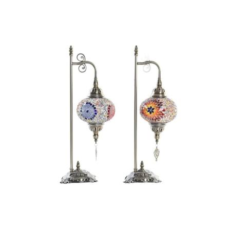 Bordslampa Dkd Home Decor Mosaik Silvrig 220 V 50 W (23 X 15 X 5