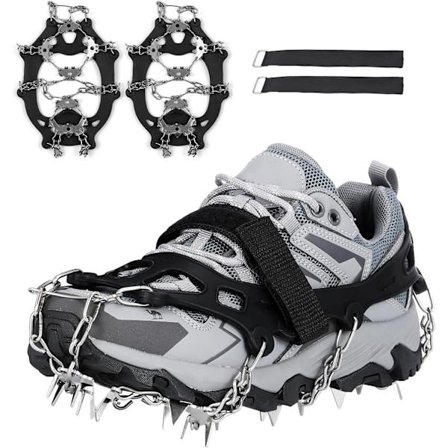 19 Tenners Is-Klø Is-Sikker Sko Deksel Rustfritt Stål Anti-Skli Lett Vinter Is Grippers Over Sko Støvler Knotter Is Grippers, XL