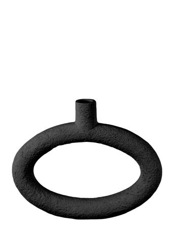 Vase Ring Oval Wide Home Decoration Vases Svart Present Time