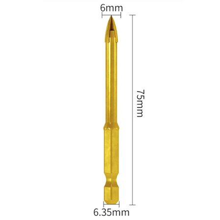 Borrbit Carbide Bit 6MMHEX-2 HEX-2