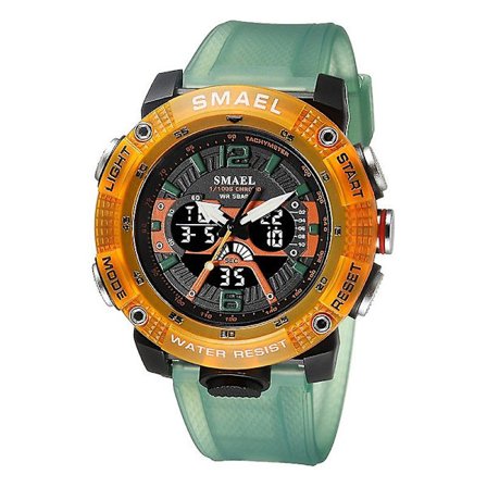 Sportklockor Herr Smael Vattentät Analog Digital Quartz Armbandsur Herrmode Stoppur Väckarklocka 8058 Man Watch 2023 Ny