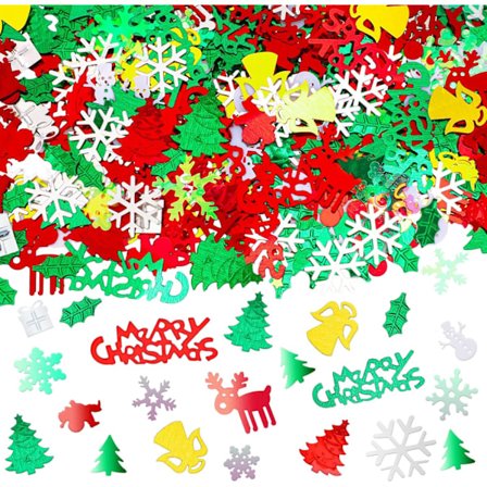 Jul Dags Konfetti Glitter Bordsdekorationer Party Scatter Konfetti, Röd Grön Vit Partydekorationer Bordskonfetti Strössel Snöflinga Tomte
