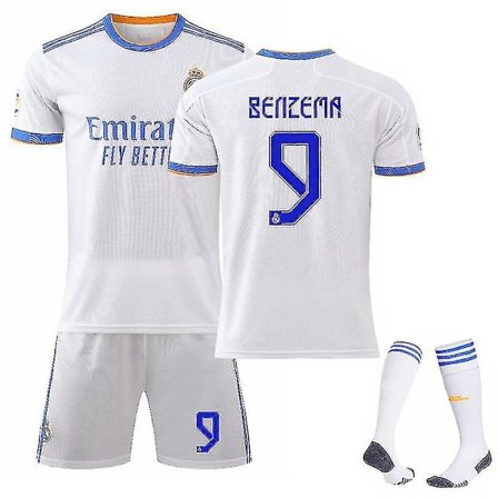 Benzema #9 Fodboldsæt Fodboldtrøje Hjemme Real Madrid T-shirts