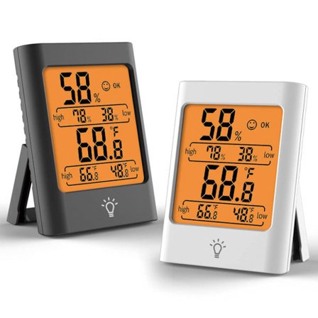 Digital inomhustermometer temperaturmätare hygrometer med MAX & MIN fuktighets- och temperaturregister