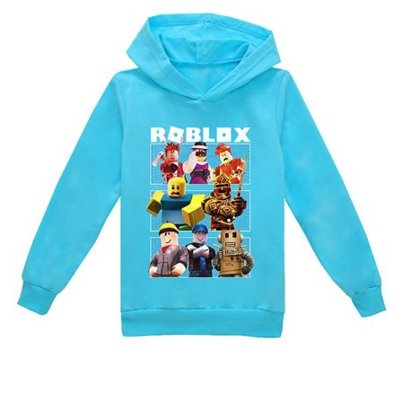 IC Roblox Hoodie Barn Varm Hoodie Tøj Roblox Trykt Hoodie Wathet V 140cm