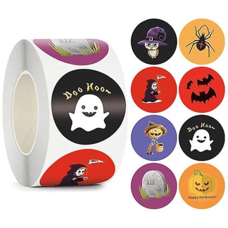 500 st Halloween Pumpkin Ghost Stickers Semesterförpackning Förseglingsetikett Stickers Presentdekaler Etiketter Skräckskapande Dekoration