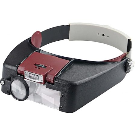 Pääpanta suurennuslasit 2 LED-valolla otsalamppu, 1,5X