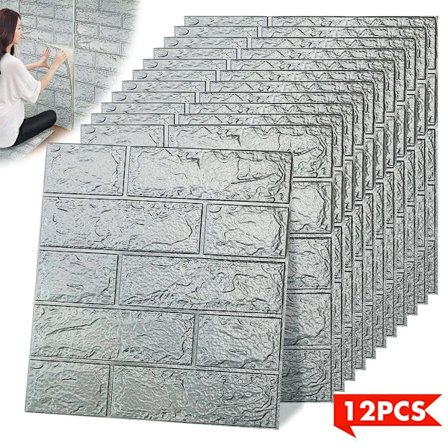 Seinäteippaus 12 kpl 3D seinäpaneelit itseliimautuva 35 x 38,5 x 5 cm