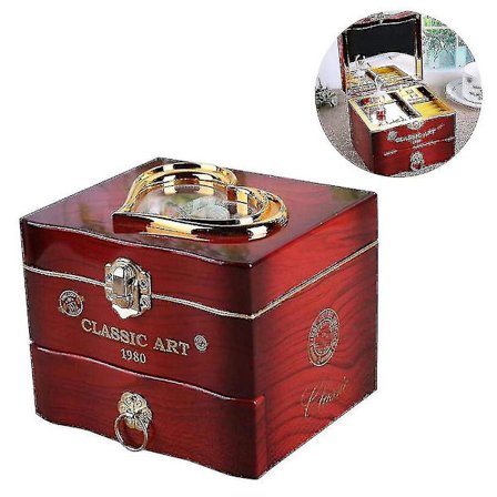 Musik Smykkeskrin, roterende Vintage Musikæske, gave allerina Danser