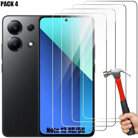 Skærmbeskyttelse - E.F.Connection - Redmi Note 13 - Hærdet Glas - 4 Stykker - Ultra Tynd Stødabsorbent