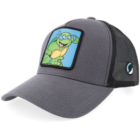 TMNT - Grå trucker Keps - Leonardo Box Grey/Black A-Frame Trucker @ Hatstore