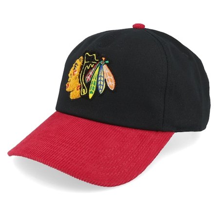 American Needle - NHL - Black - unconstructed - Cap - Chicago Blackhawks Burnett Black/Red Dad Cap - Hatstore