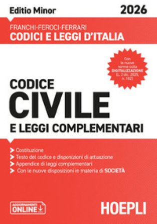 Codice civile e leggi complementari. Editio Minor 2026. Nuova ediz. Luigi Franchi