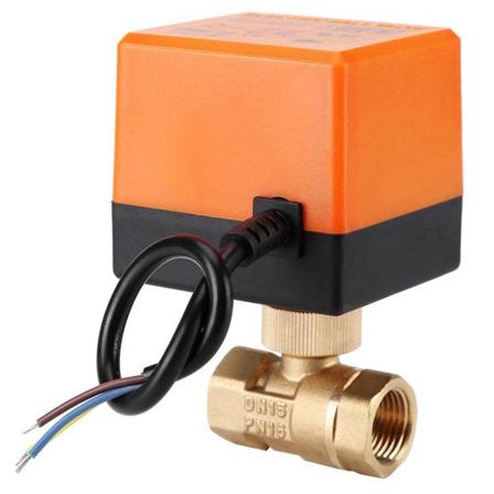 AC 220V messing elektrisk motorisert kuleventil 2-veis 3-leder 1,6Mpa gjenger DN15
