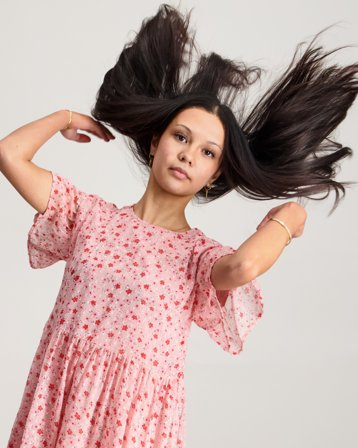 Creamie Dress Flower Dobby Rosa Klänningar Tjej - Kids Brand Store