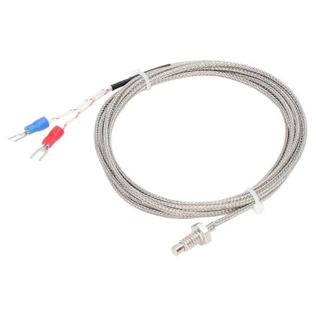 K Type 2-leder Probe 2m Skrue Termoelement Temperatur Sensor M6 Skruegevind