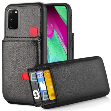 Samsung Galaxy S21 Ultra - Skal Med Dolt Kortfack/korthållare Svart