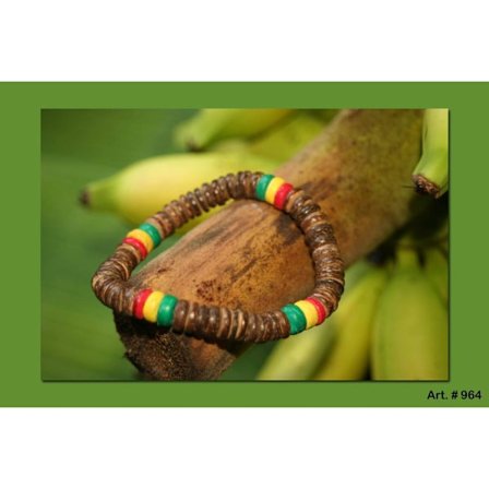 Rastaarmband av coco