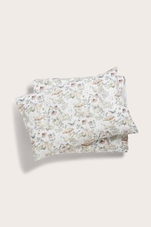 Newbie | Bäddset med skogsmotiv 100x130 | Ljusbeige