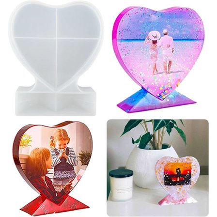 Epoxy Resin Silikoneform Hjerte Stor Fotoramme Hjerteformede Ornamenter Epoxy Resin Former Hjerte Silikoneform Støbeform Epoxy Resin Fotoramme