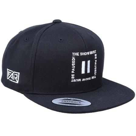 Fair - Musta snapback Lippis - Show Must Be Paused Black Snapback @ Hatstore