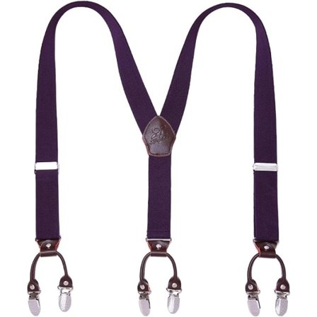 Miesten henkselihousut Y-muotoiset säädettävät henkselihousut Salopette-henkselit vahvat metalliklipsit miesten henkselit (purppuranharmaa)