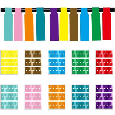 Kaapelitarrat, 10 väriä, 300 kappaletta, itseliimautuvat, vedenpitävät kaapelitarrat, yhteensopivat laserprinttereiden kanssa