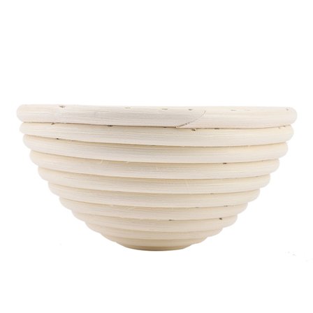 Rund håndlavet brødkurv håndværk rattan kurv brødkurv bageværktøj (13*13*6cm)