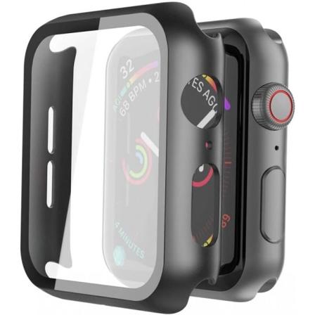 2-PACK Apple Watch 44mm Stødabsorberende Skal 9H Hærdet Glas 2i1 Rosenguld 44mm