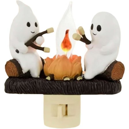 Spøkelsesbål Flimrende Nattlampe, Spøkelsesbål Flimrende Flamme Halloween Nattlampe