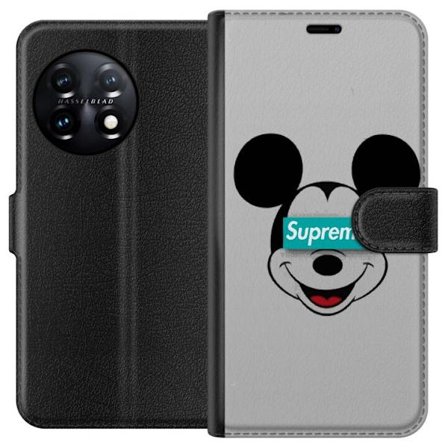 Kompatibelt Lommeboketui til OnePlus OnePlus 11 Mickey Mouse ansikt med Supreme logo streetwear inspirert pop art motiv perfekt for fans av mote kultu