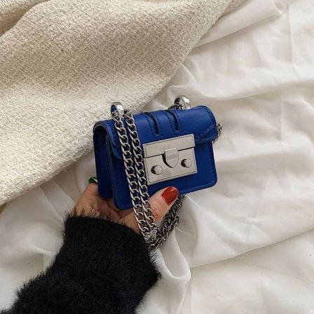 Luksus designer håndveskekjede kvinneveske BLÅ