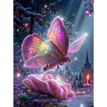 30x40cm 5D DIY Diamantmålning Full, Série de Papillon#H, DIY Diam