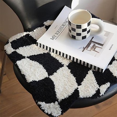 Tuftet pude blød chic twill gitter firkantet gulvstol sofa pude hjemmekontor varm indretning til efterår