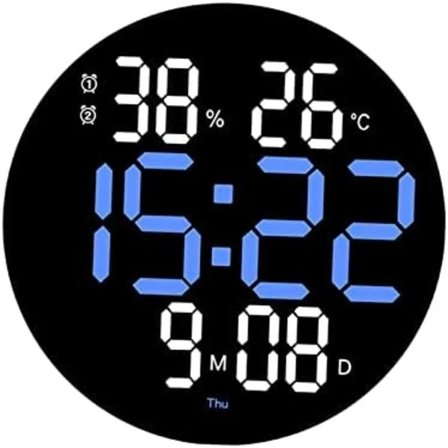 Väggklockor, Radiostyrd Klocka, Digital Klocka, Badrumsklocka, LED Elektronisk Klocka Fjärrkontroll Väggklocka för H