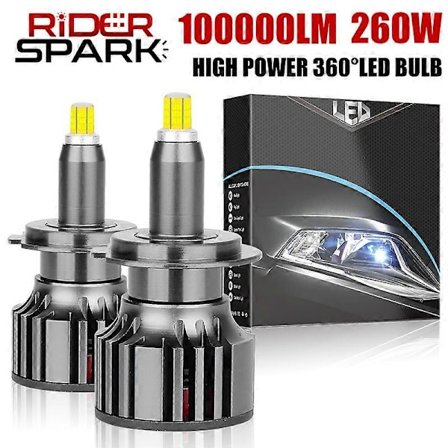 H7 LED Canbus 360 H4 H1 100000LM 260W HB3 HB4 9012 Turbo LED Projektorlins H11 9005 Bilstrålkastare Glödlampor Auto Dimljus 6000K